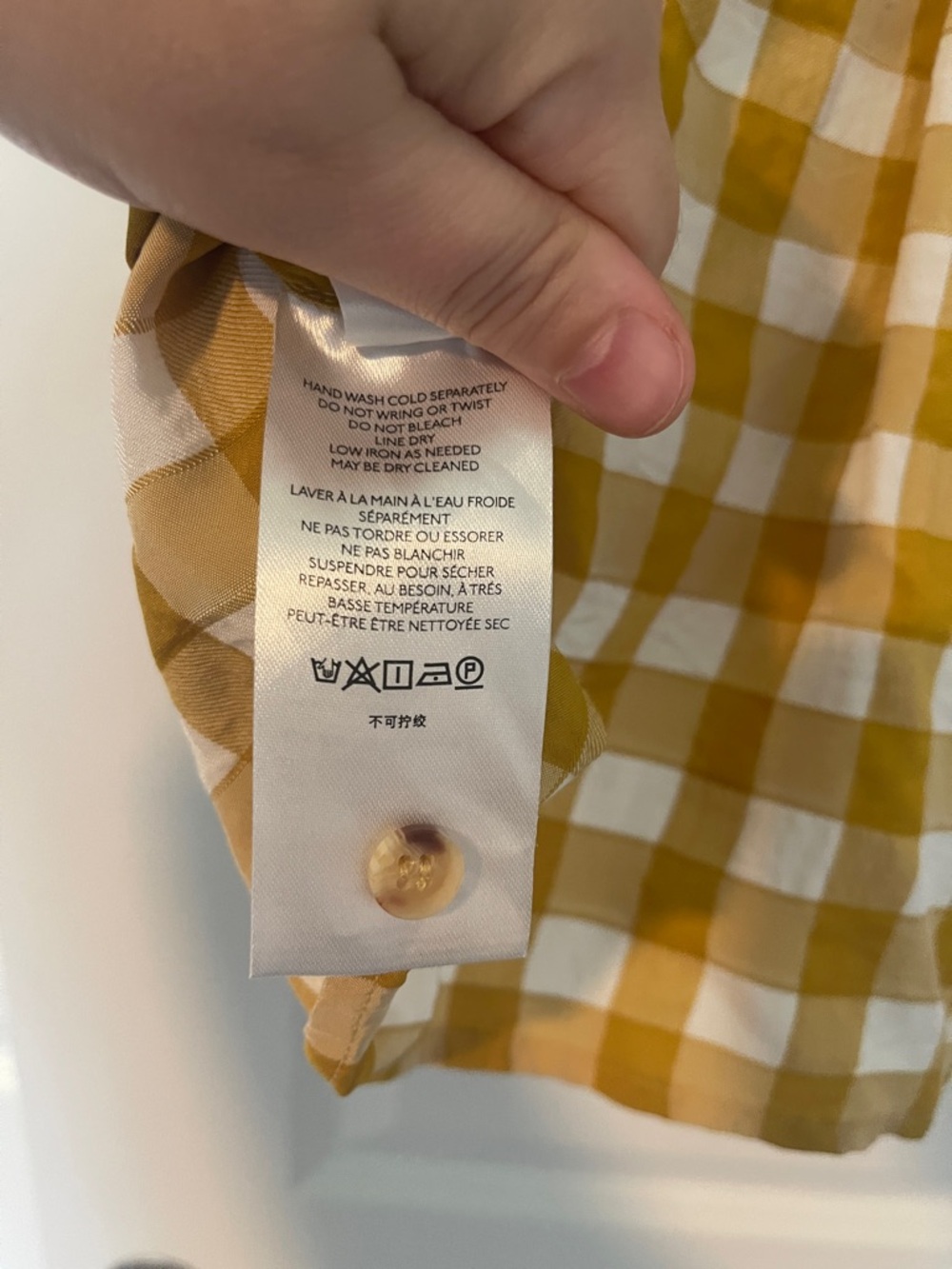 Anthropologie Mustard and White Gingham Peplum Tunic - Picture 5 of 6